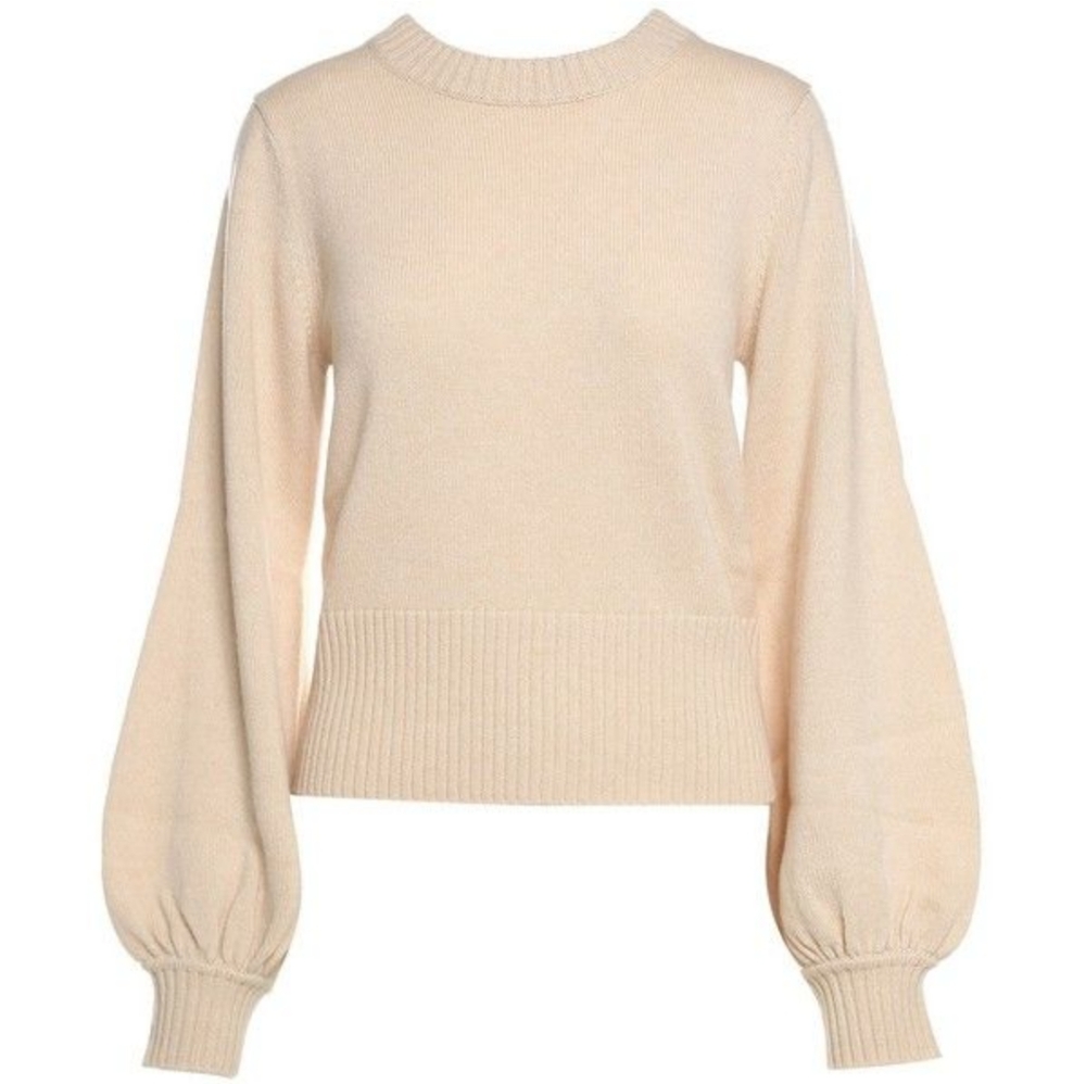Chloe Cashmere Blush Balloon Sleeve Sweater Size Small